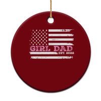Dad Of Girl Est. 2022 Ceramic Ornament Father Girl To Be 2022 Daddy Fathers Day USA Flag - Wonder Print Shop