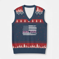 Dad Of Girl Est. 2022 V-Neck Knit Sweater Vest Father Girl To Be 2022 Daddy Fathers Day USA Flag - Wonder Print Shop