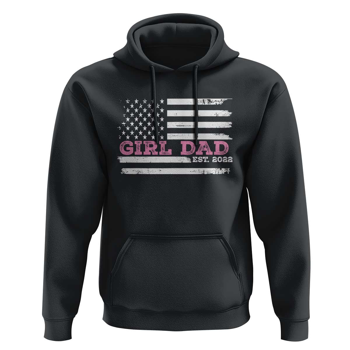Dad Of Girl Est. 2022 Hoodie Father Girl To Be 2022 Daddy Fathers Day USA Flag - Wonder Print Shop