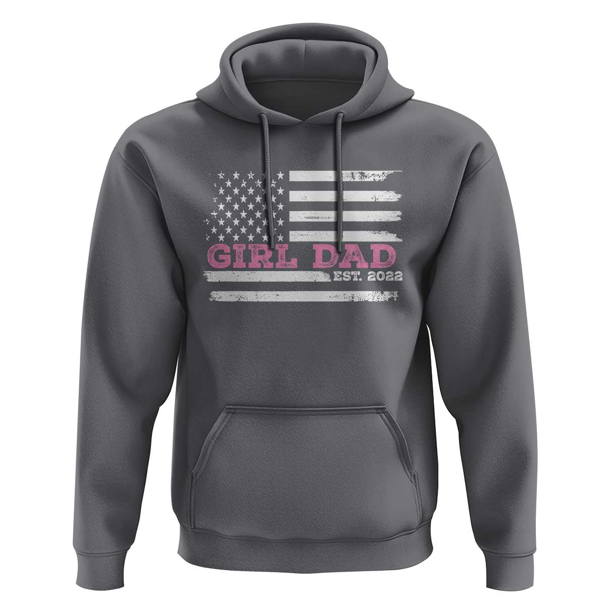 Dad Of Girl Est. 2022 Hoodie Father Girl To Be 2022 Daddy Fathers Day USA Flag - Wonder Print Shop