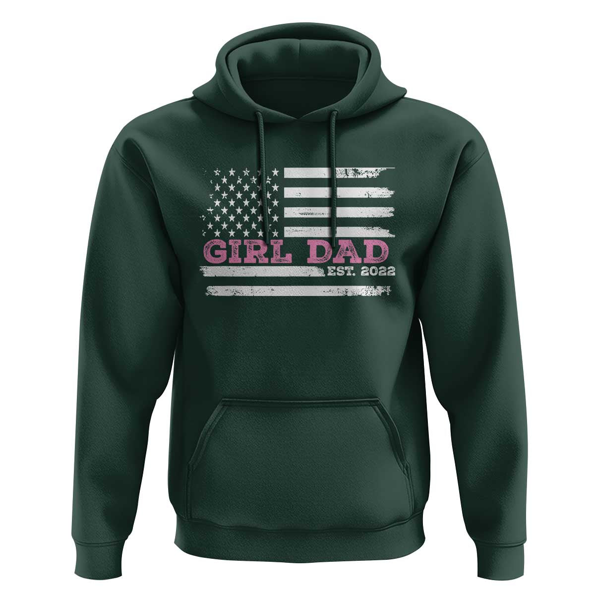 Dad Of Girl Est. 2022 Hoodie Father Girl To Be 2022 Daddy Fathers Day USA Flag - Wonder Print Shop