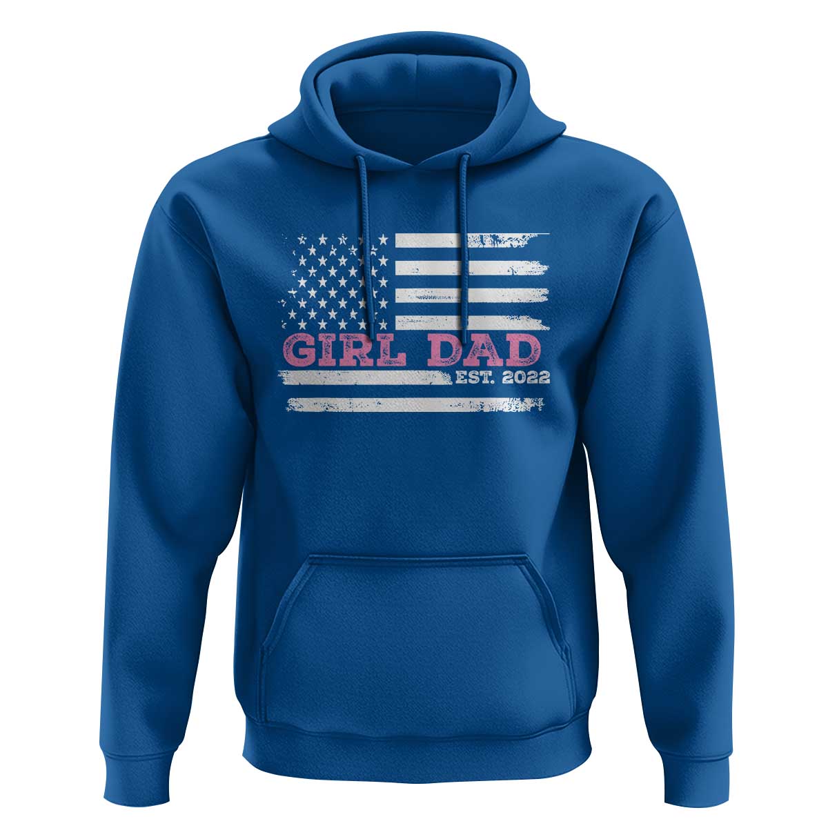 Dad Of Girl Est. 2022 Hoodie Father Girl To Be 2022 Daddy Fathers Day USA Flag - Wonder Print Shop
