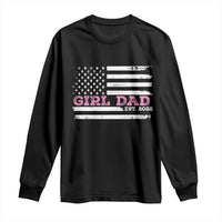 Dad Of Girl Est. 2022 Long Sleeve Shirt Father Girl To Be 2022 Daddy Fathers Day USA Flag - Wonder Print Shop