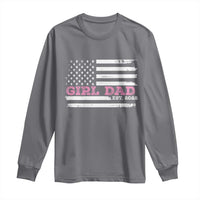 Dad Of Girl Est. 2022 Long Sleeve Shirt Father Girl To Be 2022 Daddy Fathers Day USA Flag - Wonder Print Shop