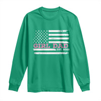 Dad Of Girl Est. 2022 Long Sleeve Shirt Father Girl To Be 2022 Daddy Fathers Day USA Flag - Wonder Print Shop