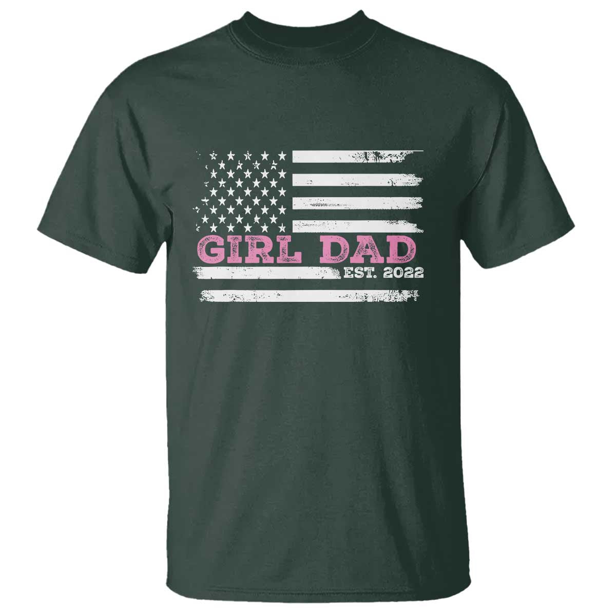 Dad Of Girl Est. 2022 T Shirt Father Girl To Be 2022 Daddy Fathers Day USA Flag - Wonder Print Shop