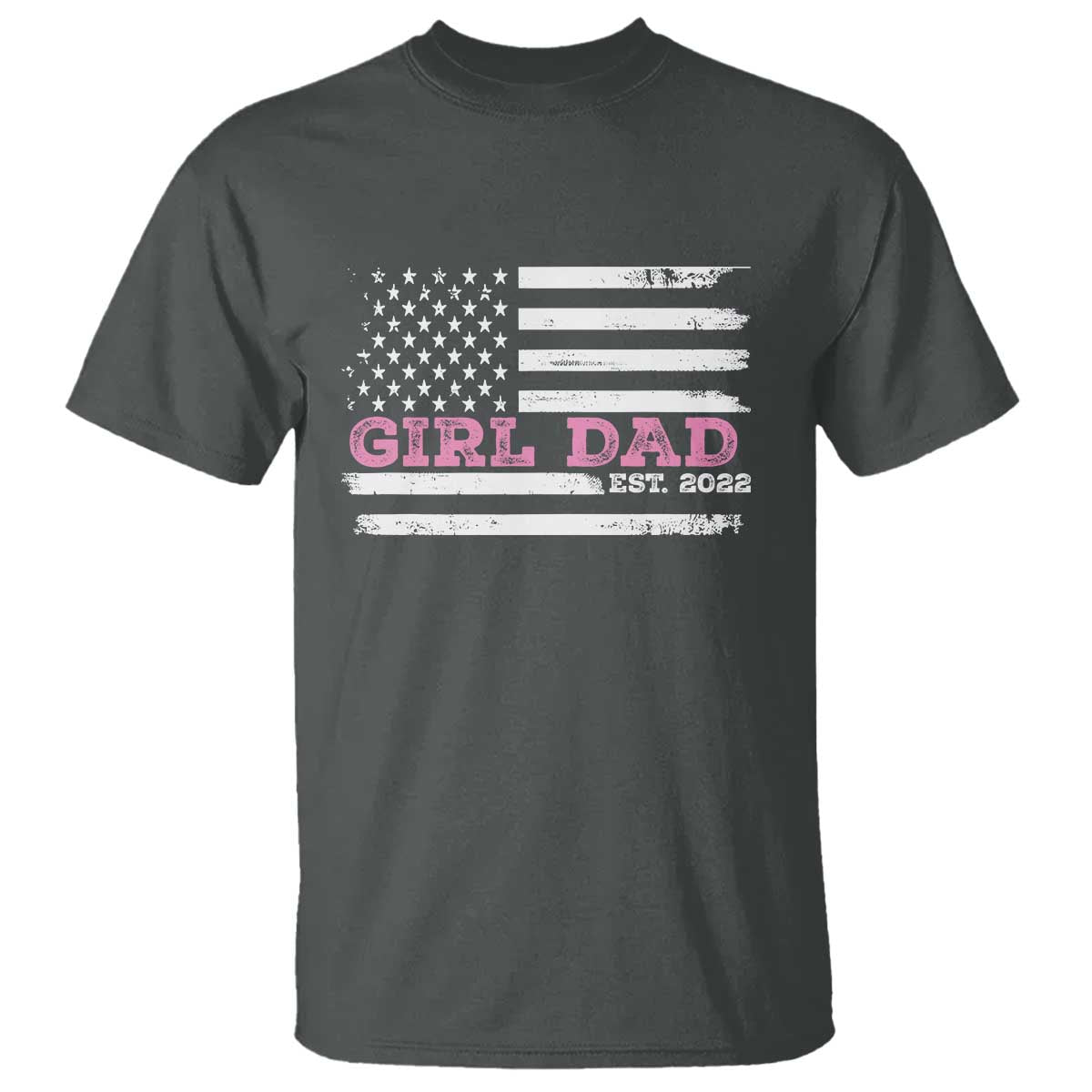 Dad Of Girl Est. 2022 T Shirt Father Girl To Be 2022 Daddy Fathers Day USA Flag - Wonder Print Shop