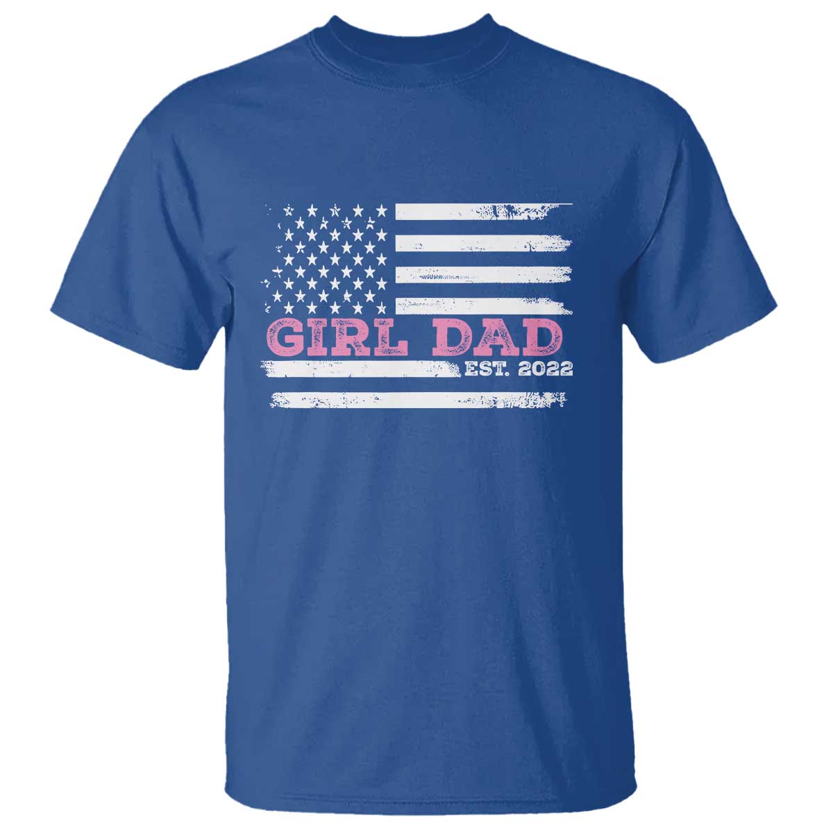 Dad Of Girl Est. 2022 T Shirt Father Girl To Be 2022 Daddy Fathers Day USA Flag - Wonder Print Shop