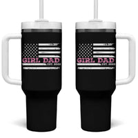 Dad Of Girl Est. 2022 Tumbler With Handle Father Girl To Be 2022 Daddy Fathers Day USA Flag - Wonder Print Shop