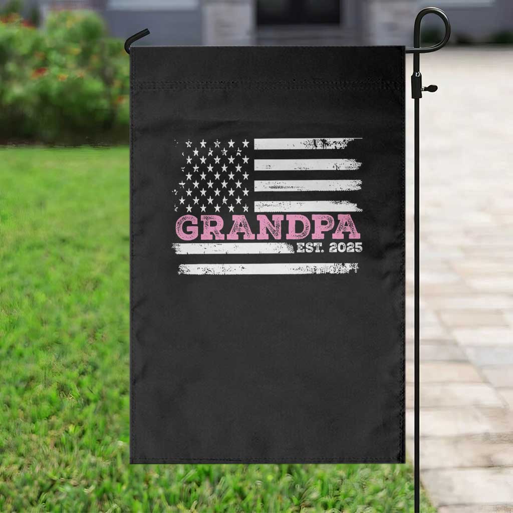 Grandpa Of Girl Est. 2025 Garden Flag Fathers Day USA Flag - Wonder Print Shop