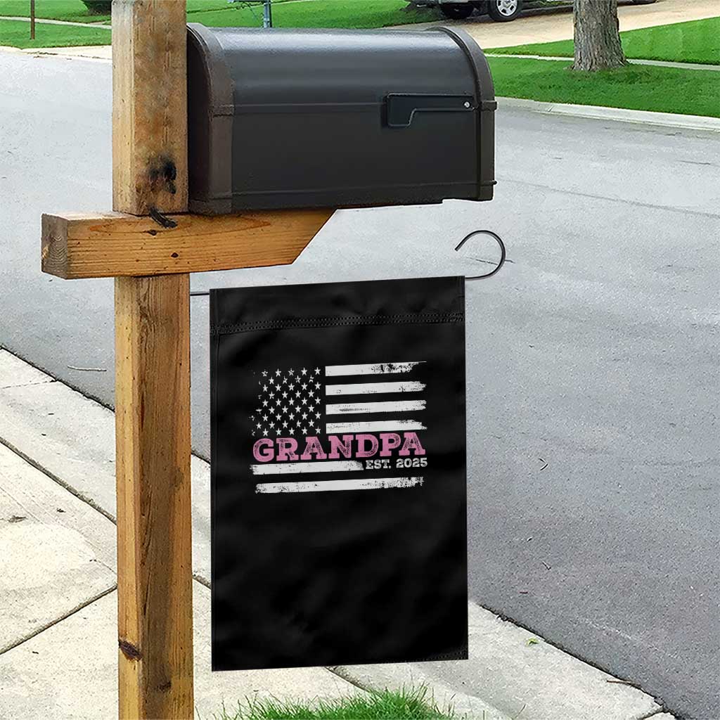 Grandpa Of Girl Est. 2025 Garden Flag Fathers Day USA Flag - Wonder Print Shop