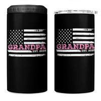 Grandpa Of Girl Est. 2025 4 in 1 Can Cooler Tumbler Fathers Day USA Flag - Wonder Print Shop
