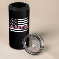 Grandpa Of Girl Est. 2025 4 in 1 Can Cooler Tumbler Fathers Day USA Flag - Wonder Print Shop