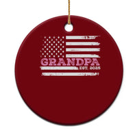 Grandpa Of Girl Est. 2025 Ceramic Ornament Fathers Day USA Flag - Wonder Print Shop
