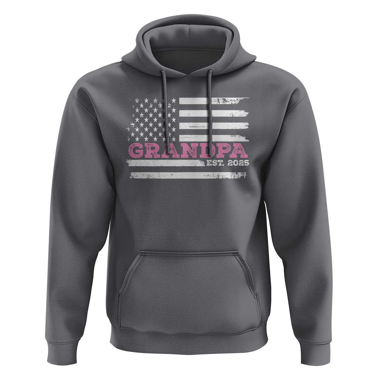 Grandpa Of Girl Est. 2025 Hoodie Fathers Day USA Flag - Wonder Print Shop