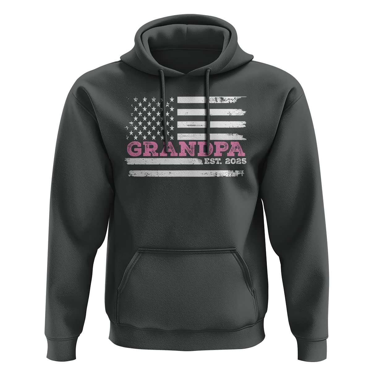 Grandpa Of Girl Est. 2025 Hoodie Fathers Day USA Flag - Wonder Print Shop