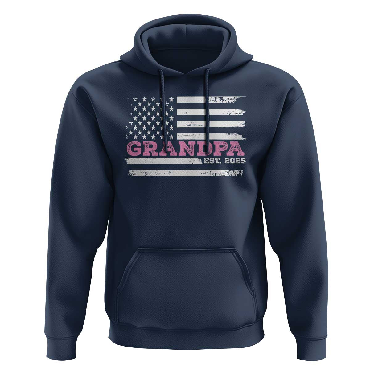 Grandpa Of Girl Est. 2025 Hoodie Fathers Day USA Flag - Wonder Print Shop
