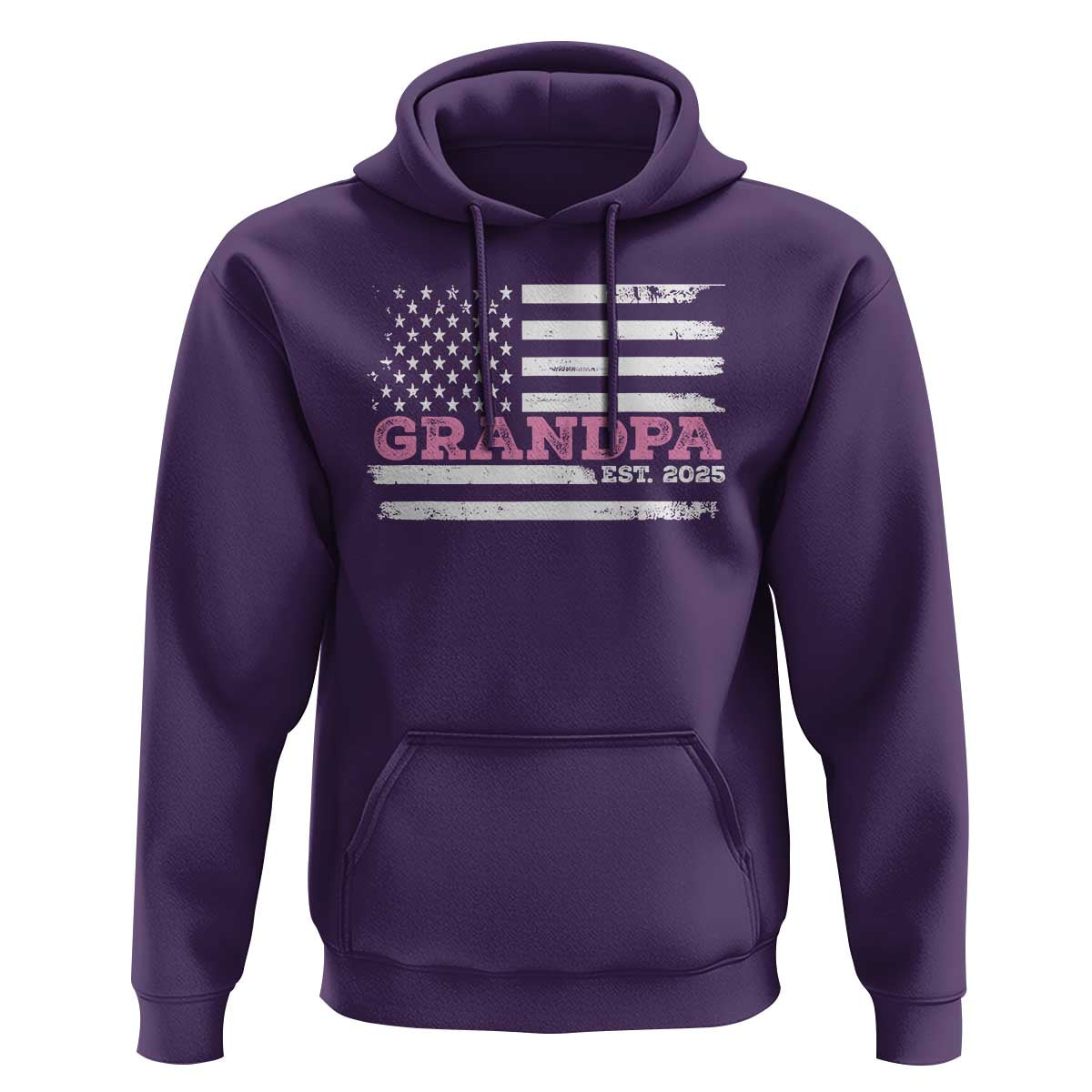 Grandpa Of Girl Est. 2025 Hoodie Fathers Day USA Flag - Wonder Print Shop