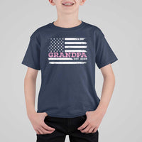 Grandpa Of Girl Est. 2025 T Shirt For Kid Fathers Day USA Flag - Wonder Print Shop