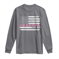 Grandpa Of Girl Est. 2025 Long Sleeve Shirt Fathers Day USA Flag - Wonder Print Shop