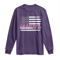 Grandpa Of Girl Est. 2025 Long Sleeve Shirt Fathers Day USA Flag - Wonder Print Shop