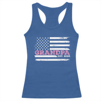 Grandpa Of Girl Est. 2025 Racerback Tank Top Fathers Day USA Flag - Wonder Print Shop