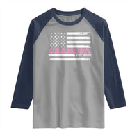 Grandpa Of Girl Est. 2025 Raglan Shirt Fathers Day USA Flag - Wonder Print Shop