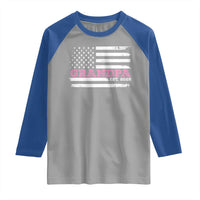 Grandpa Of Girl Est. 2025 Raglan Shirt Fathers Day USA Flag - Wonder Print Shop