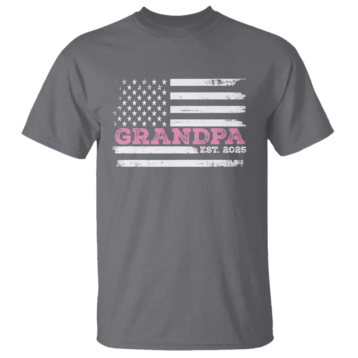 Grandpa Of Girl Est. 2025 T Shirt Fathers Day USA Flag - Wonder Print Shop
