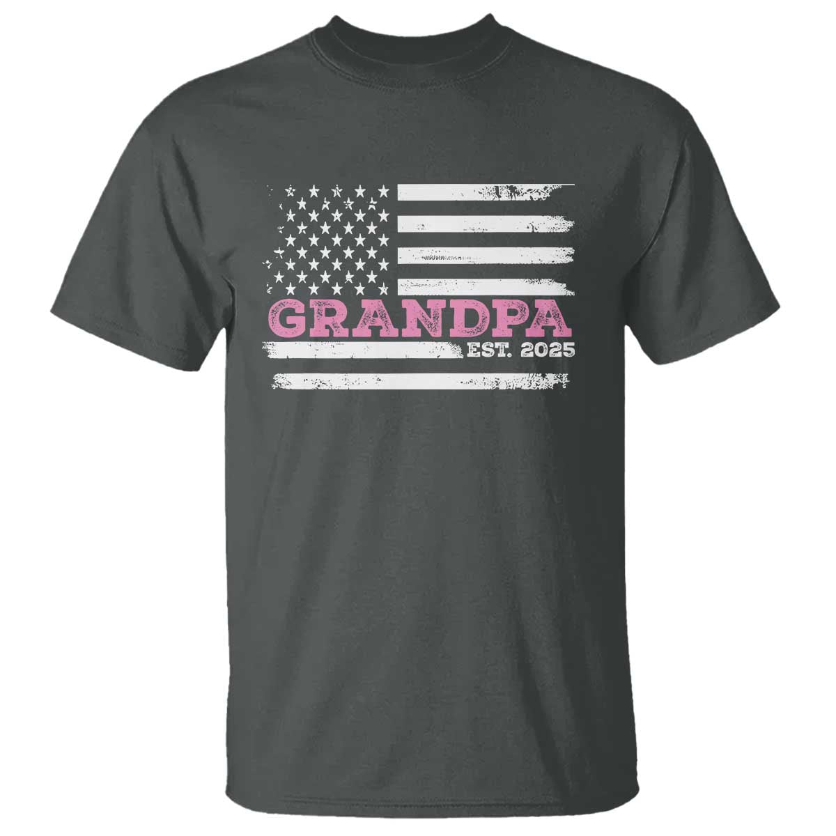 Grandpa Of Girl Est. 2025 T Shirt Fathers Day USA Flag - Wonder Print Shop