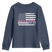 Grandpa Of Girl Est. 2025 Youth Sweatshirt Fathers Day USA Flag - Wonder Print Shop