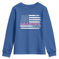 Grandpa Of Girl Est. 2025 Youth Sweatshirt Fathers Day USA Flag - Wonder Print Shop