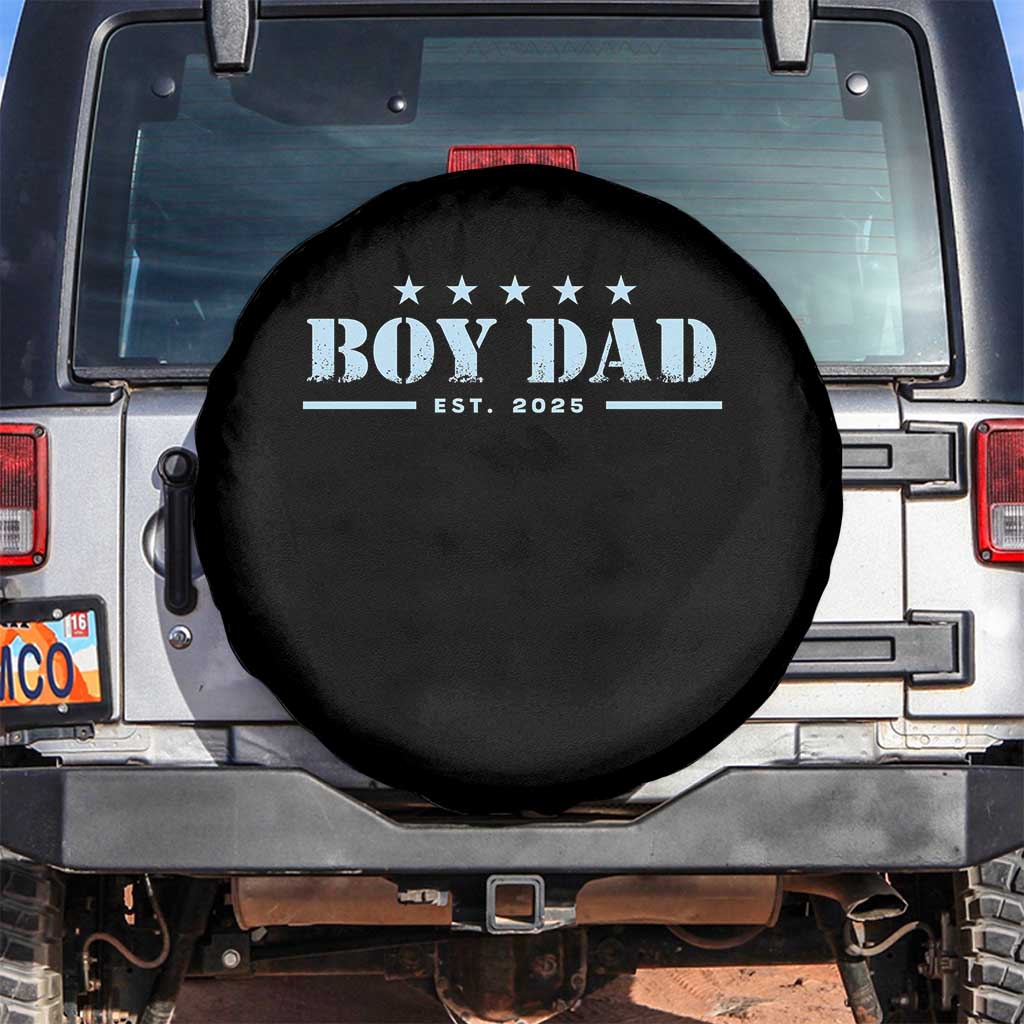 Boy Dad Est 2025 Spare Tire Cover Expecting Baby Boy 2025