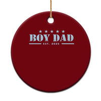 Boy Dad Est 2025 Ceramic Ornament Expect Baby Boy Son Father 2025 - Wonder Print Shop