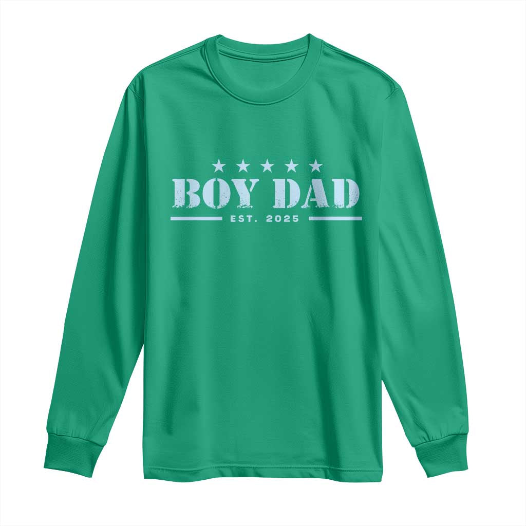 Boy Dad Est 2025 Long Sleeve Shirt Expect Baby Boy Son Father 2025