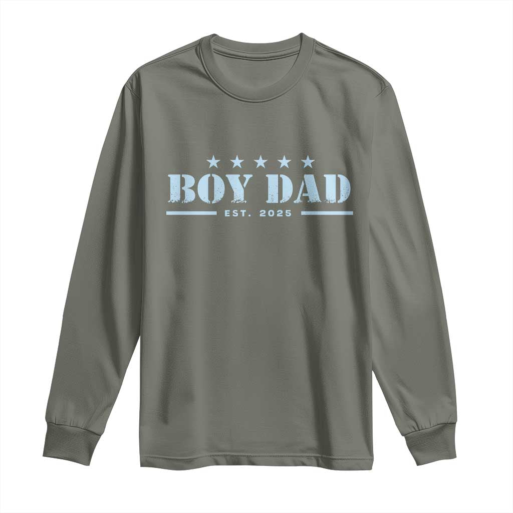 Boy Dad Est 2025 Long Sleeve Shirt Expect Baby Boy Son Father 2025