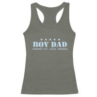 Boy Dad Est 2025 Racerback Tank Top Expect Baby Boy Son Father 2025