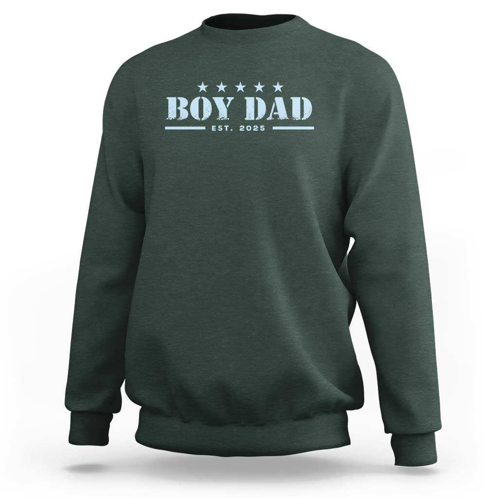 Boy Dad Est 2025 Sweatshirt Expect Baby Boy Son Father 2025