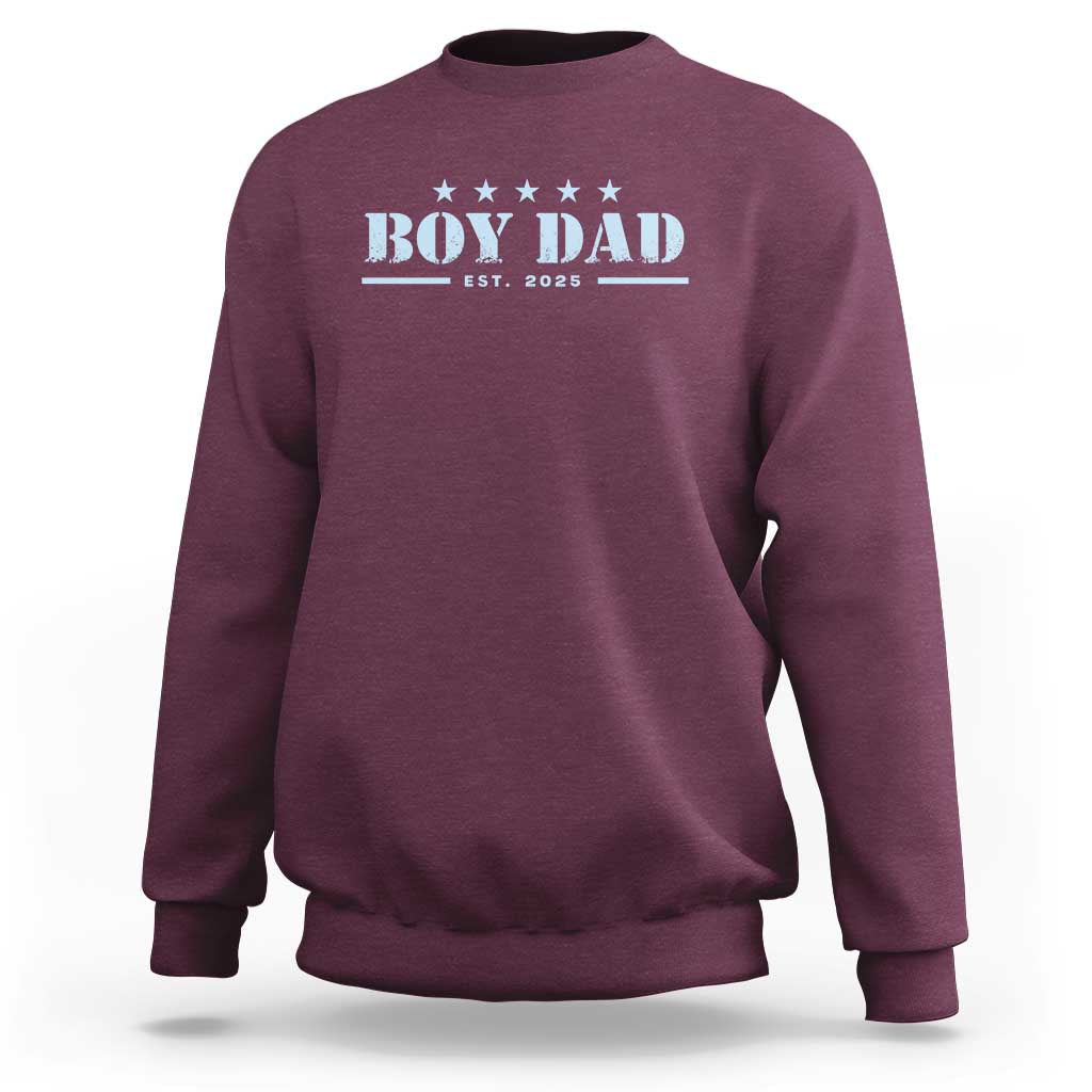 Boy Dad Est 2025 Sweatshirt Expect Baby Boy Son Father 2025