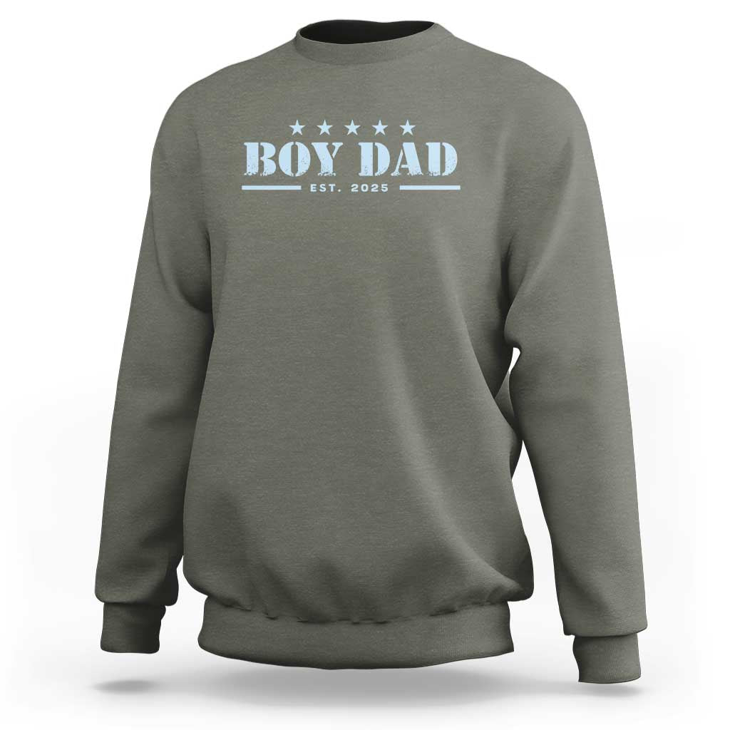Boy Dad Est 2025 Sweatshirt Expect Baby Boy Son Father 2025
