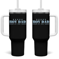 Boy Dad Est 2025 Tumbler With Handle Expect Baby Boy Son Father 2025