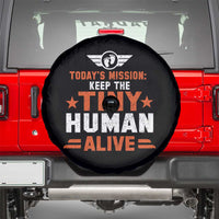 Funny New Dad Spare Tire Cover First Time Father Grandpa Keep Tiny Human Alive