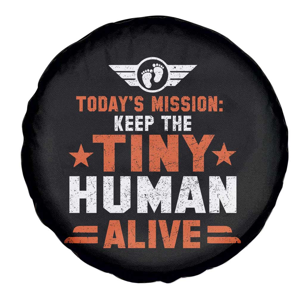 Funny New Dad Spare Tire Cover First Time Father Grandpa Keep Tiny Human Alive