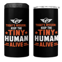 Funny New Dad 4 in 1 Can Cooler Tumbler First Time Father Grandpa Keep Tiny Human Alive
