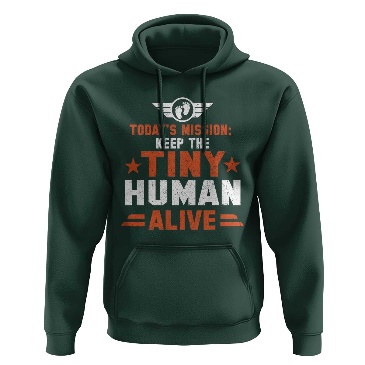 Funny New Dad Hoodie First Time Father Grandpa Keep Tiny Human Alive