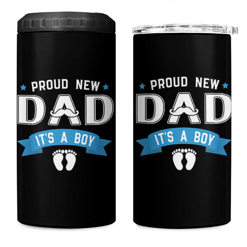 New Dad It's a Boy 4 in 1 Can Cooler Tumbler Newborn Daddy Father Baby Boy Son
