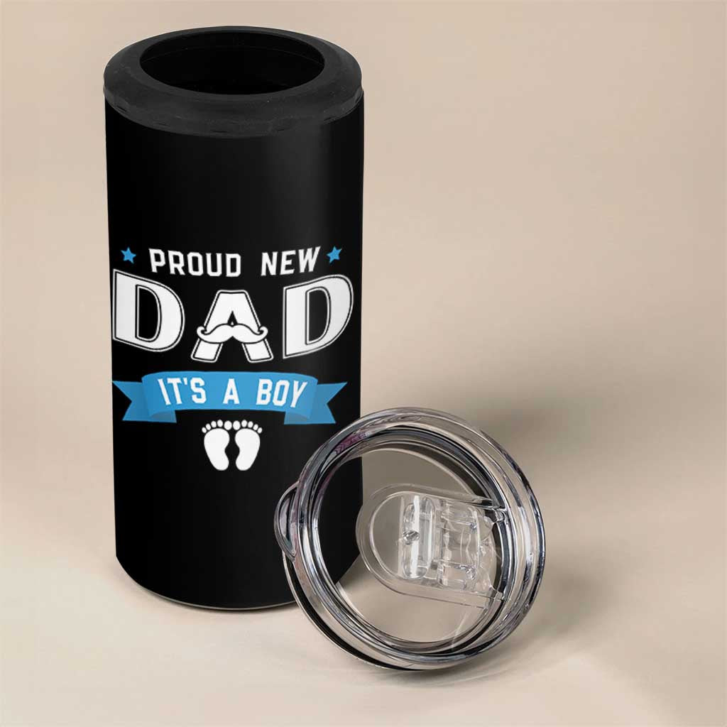New Dad It's a Boy 4 in 1 Can Cooler Tumbler Newborn Daddy Father Baby Boy Son