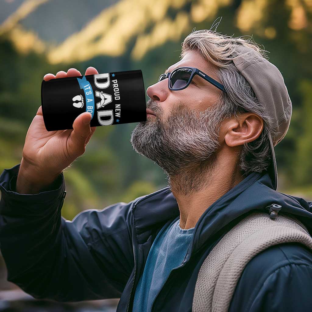 New Dad It's a Boy 4 in 1 Can Cooler Tumbler Newborn Daddy Father Baby Boy Son