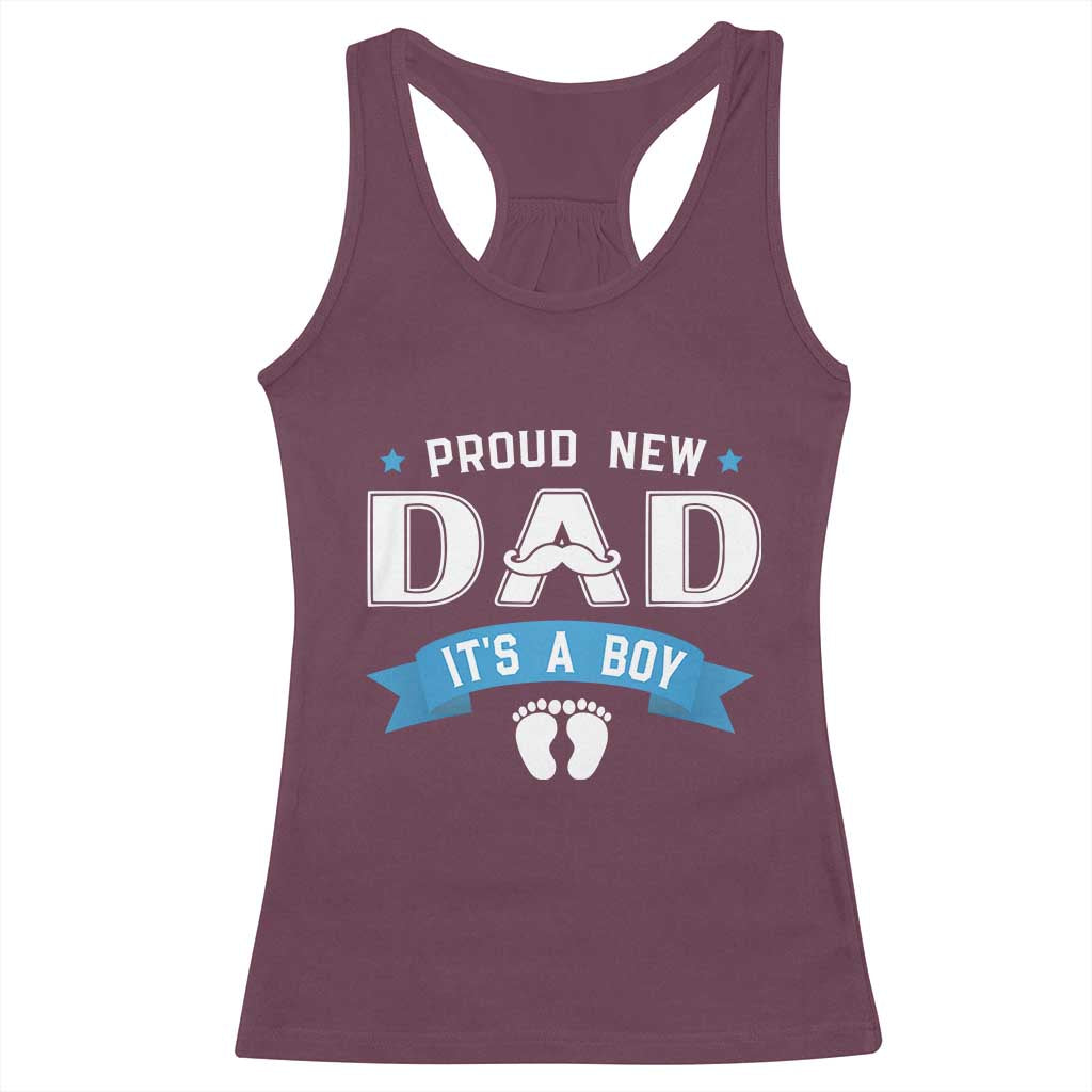 New Dad It's a Boy Racerback Tank Top Newborn Daddy Father Baby Boy Son