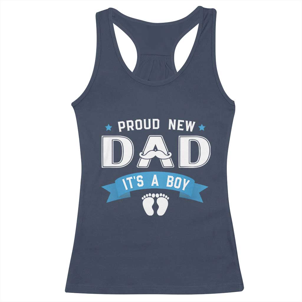 New Dad It's a Boy Racerback Tank Top Newborn Daddy Father Baby Boy Son